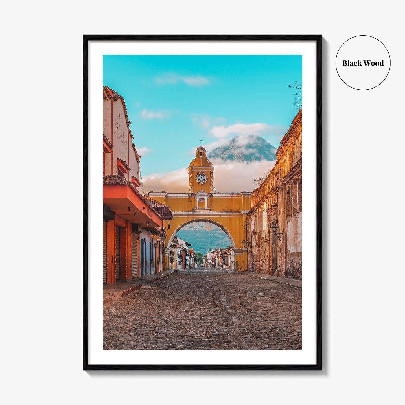 Antigua Guatemala Fine Art Photo Print, Santa Catalina Arch, Agua Volcano Poster
