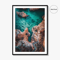 Algarve Portugal Fine Art Photo Print, Coastline Cliffs Ocean, Stairway To Sea, Poster