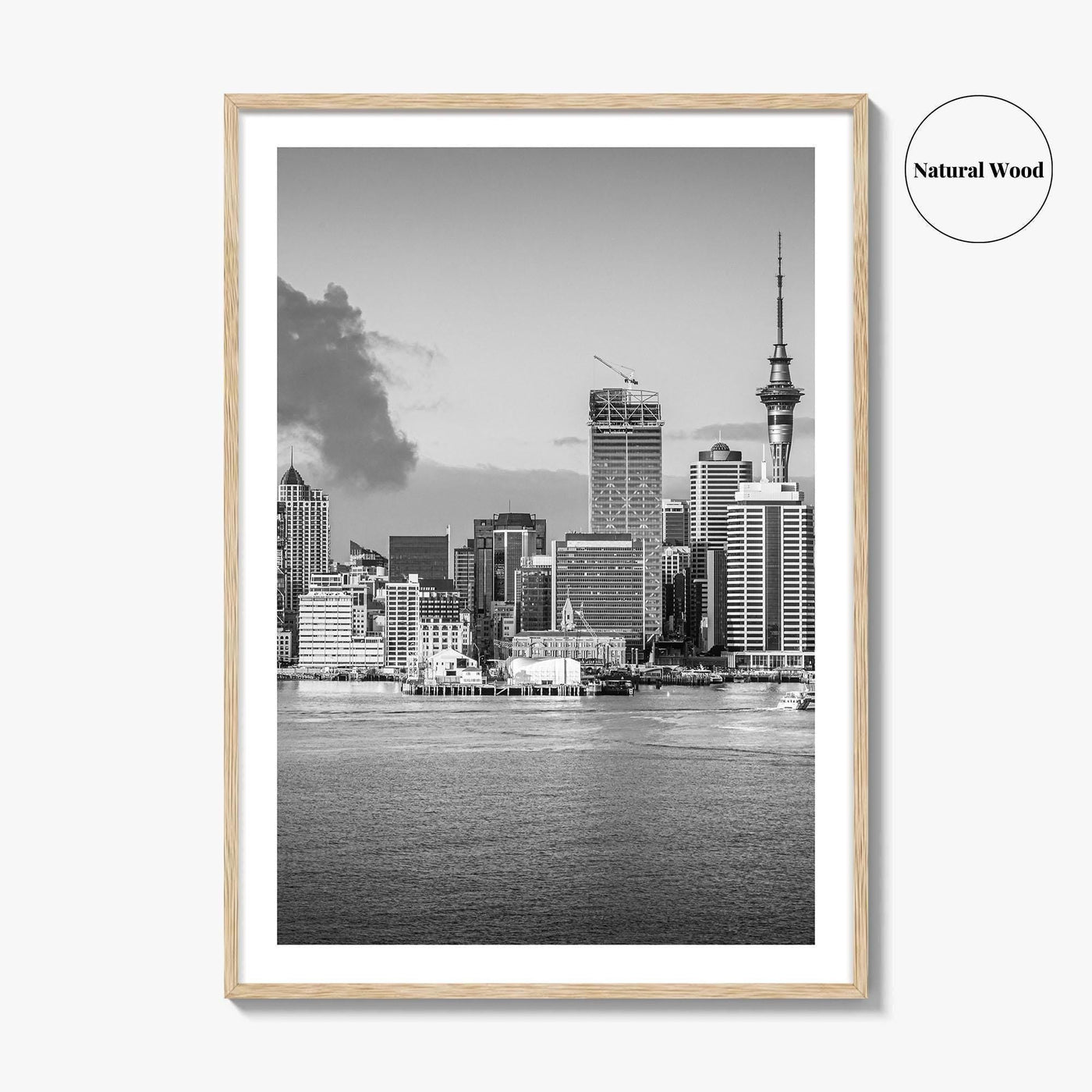 Auckland Skyline Black and White Fine Art Photo Print, New Zealand Wall Decor, Poster