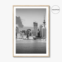 Auckland Skyline Black and White Fine Art Photo Print, New Zealand Wall Decor, Poster