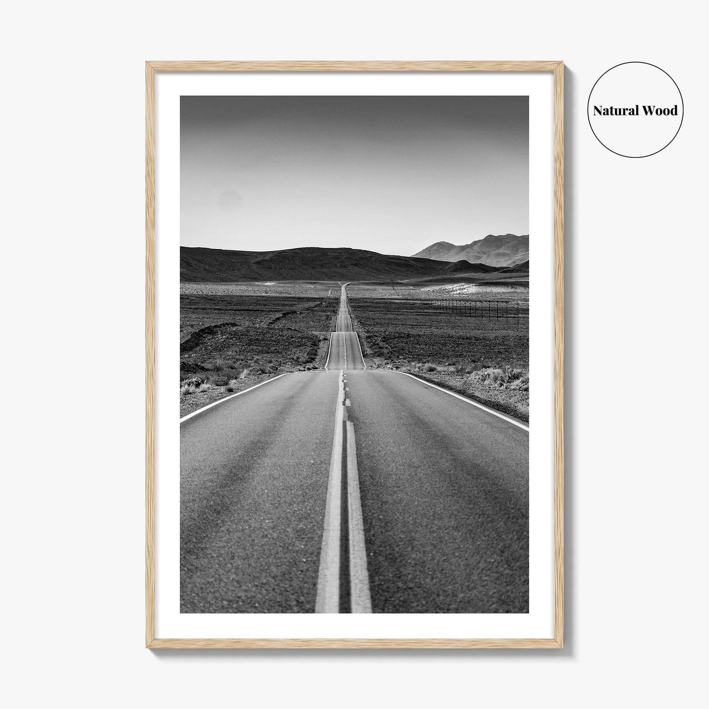 California Black and White Fine Art Photo Print, Route 66, USA Wall Decor Poster