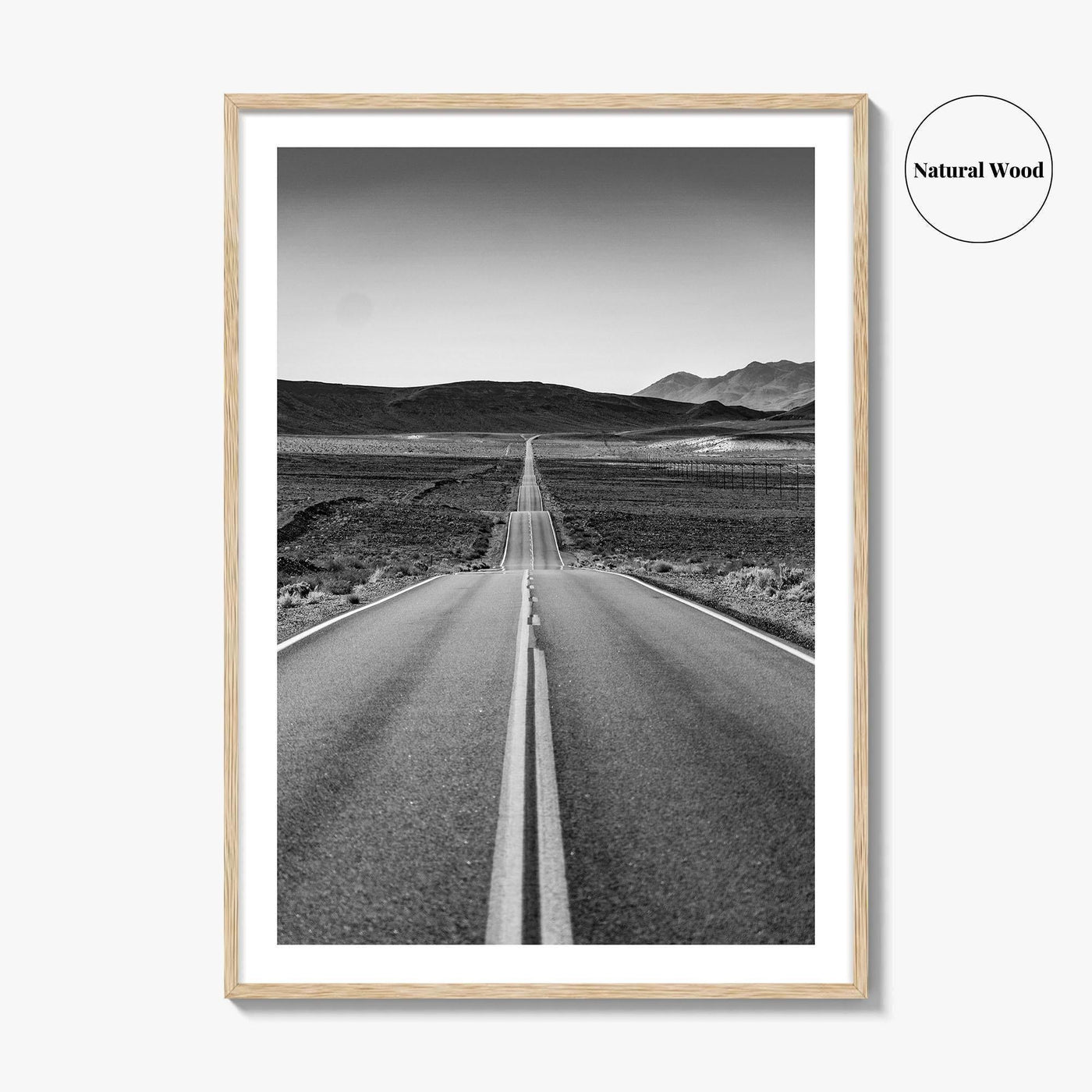 California Black and White Fine Art Photo Print, Route 66, USA Wall Decor Poster