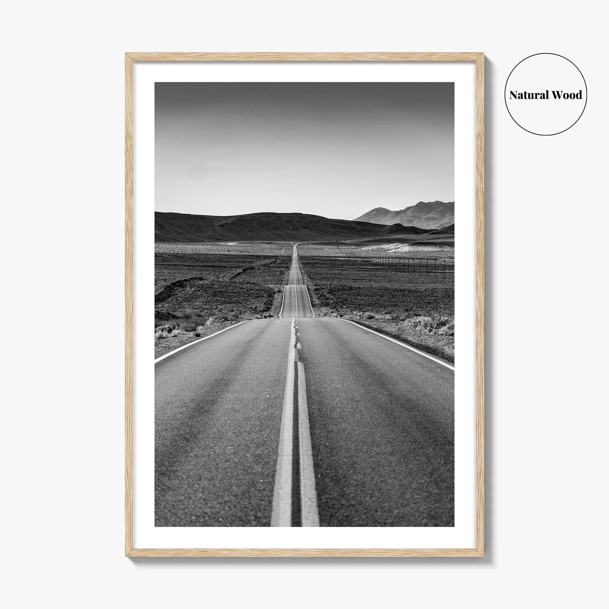 California Black and White Fine Art Photo Print, Route 66, USA Wall Decor Poster