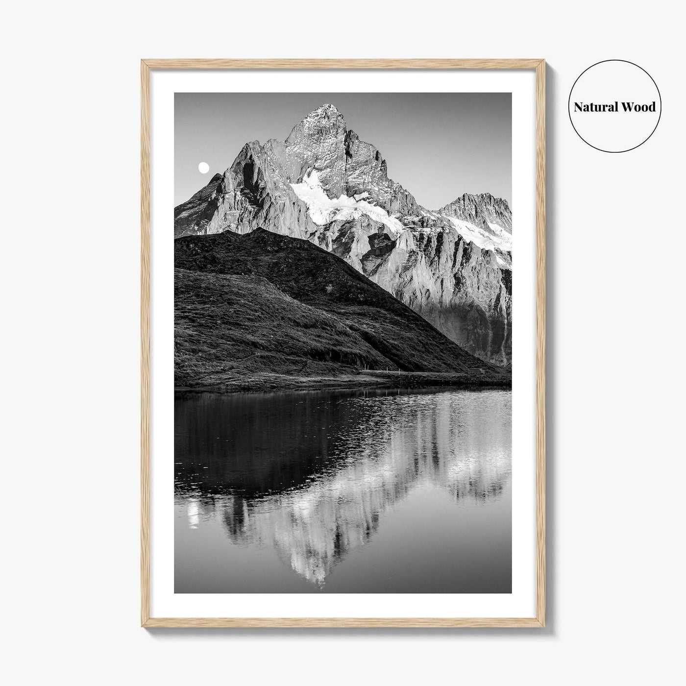 Bachalpsee Black and White Fine Art Photo Print, Bachalp Lake, Grindelwald, Switzerland Poster