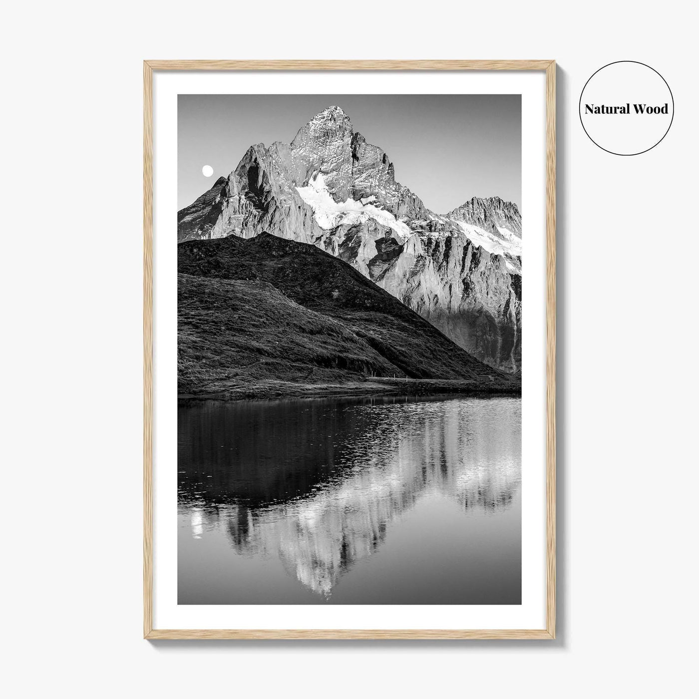 Bachalpsee Black and White Fine Art Photo Print, Bachalp Lake, Grindelwald, Switzerland Poster