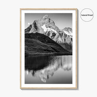 Bachalpsee Black and White Fine Art Photo Print, Bachalp Lake, Grindelwald, Switzerland Poster