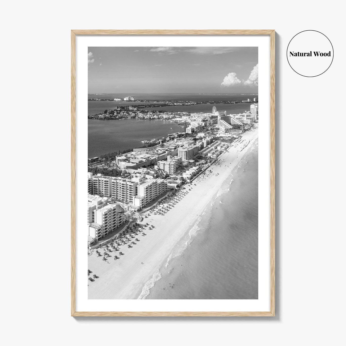 Cancun Black and White Fine Art Photo Print, Quintana Roo Mexico Caribbean Poster