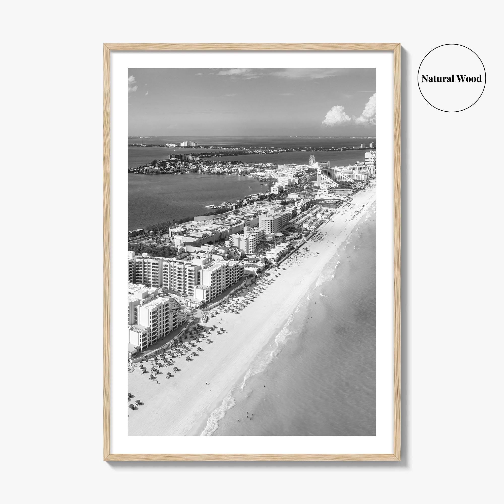 Cancun Black and White Fine Art Photo Print, Quintana Roo Mexico Caribbean Poster