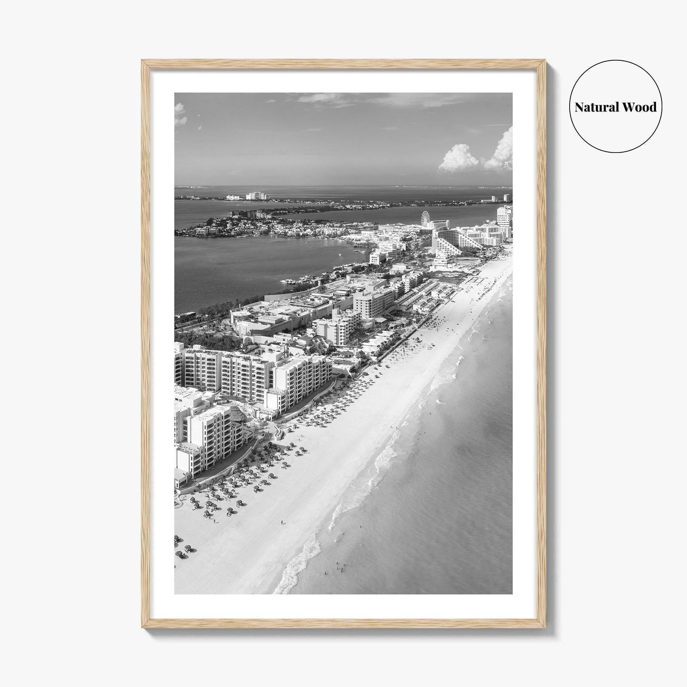 Cancun Black and White Fine Art Photo Print, Quintana Roo Mexico Caribbean Poster