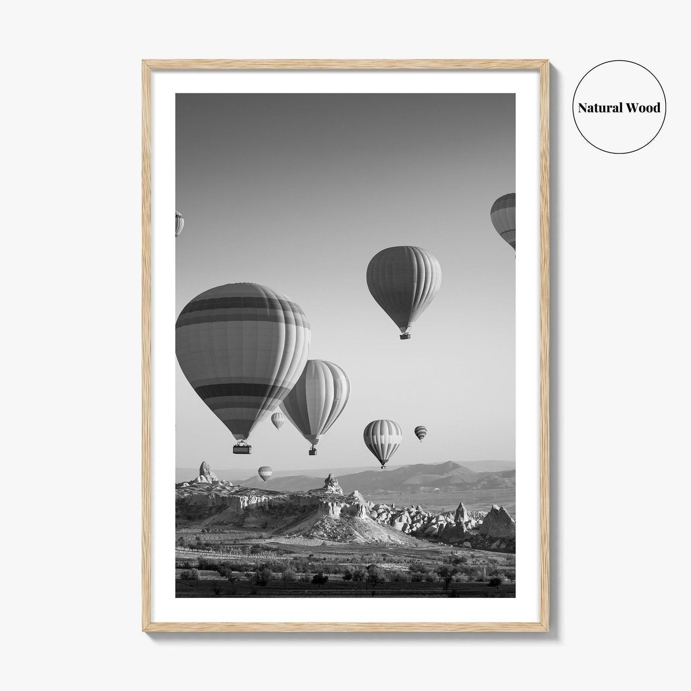 Cappadocia Black and White Fine Art Photo Print, Turkey Goreme Poster