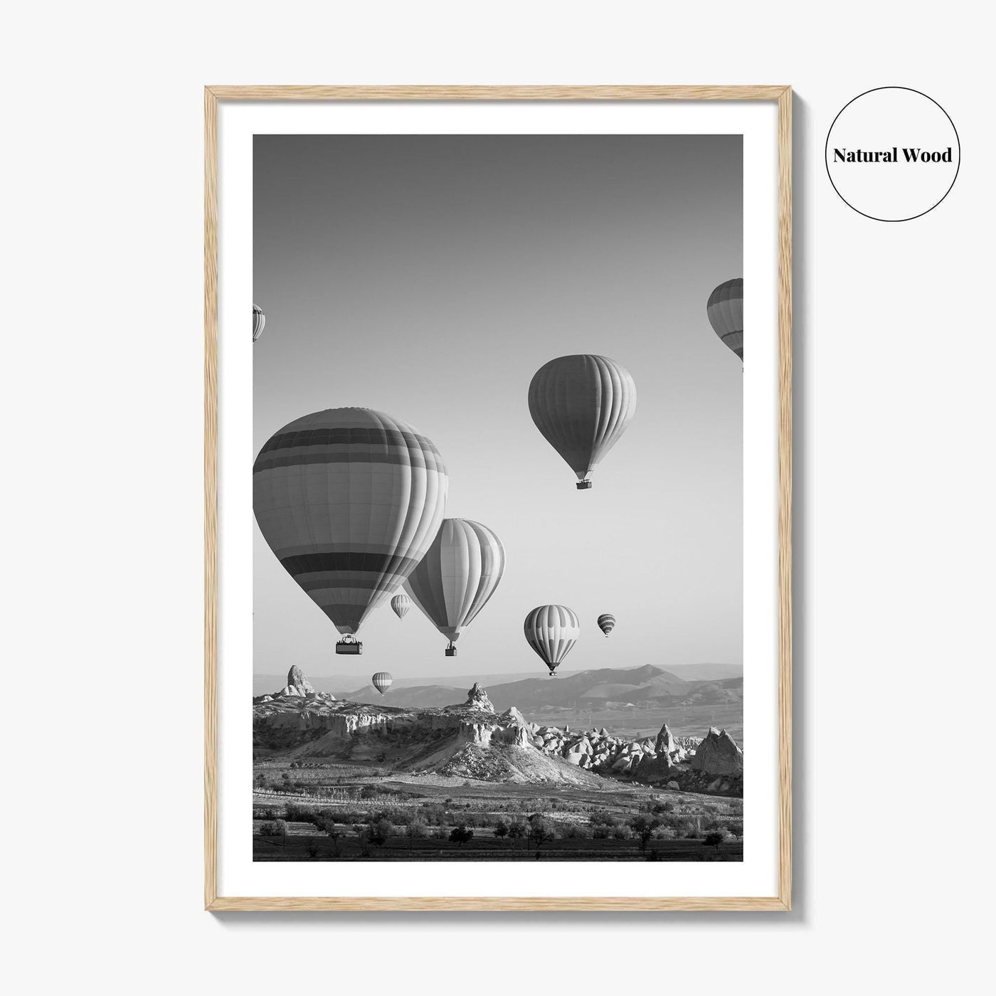 Cappadocia Black and White Fine Art Photo Print, Turkey Goreme Poster