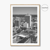 Ann Arbor Skyline Black and White Fine Art Photo Print, Michigan Poster