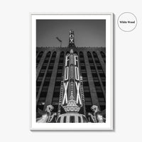 Detroit Black and White Fine Art Photo Print, Fox Theatre, Michigan USA, Poster