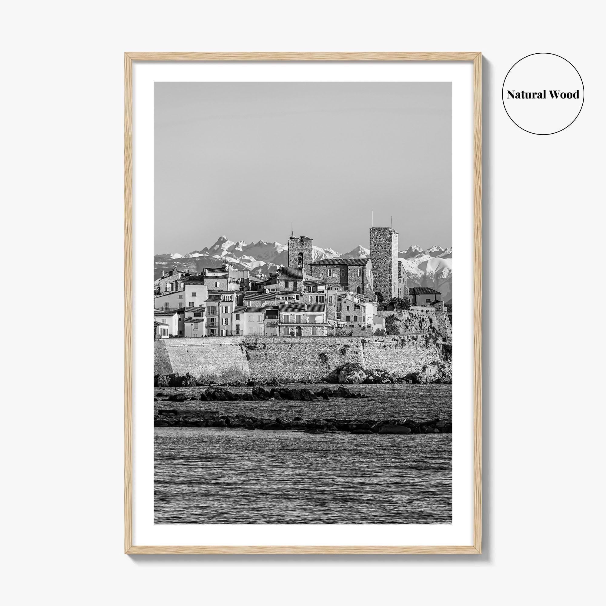 Antibes Black and White Fine Art Photo Print, French Riviera Coastline, France Poster