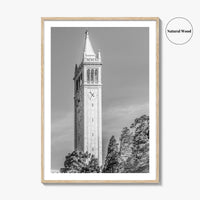Berkeley Black and White Fine Art Photo Print, Sather Tower Campanile, UC Berkeley, California