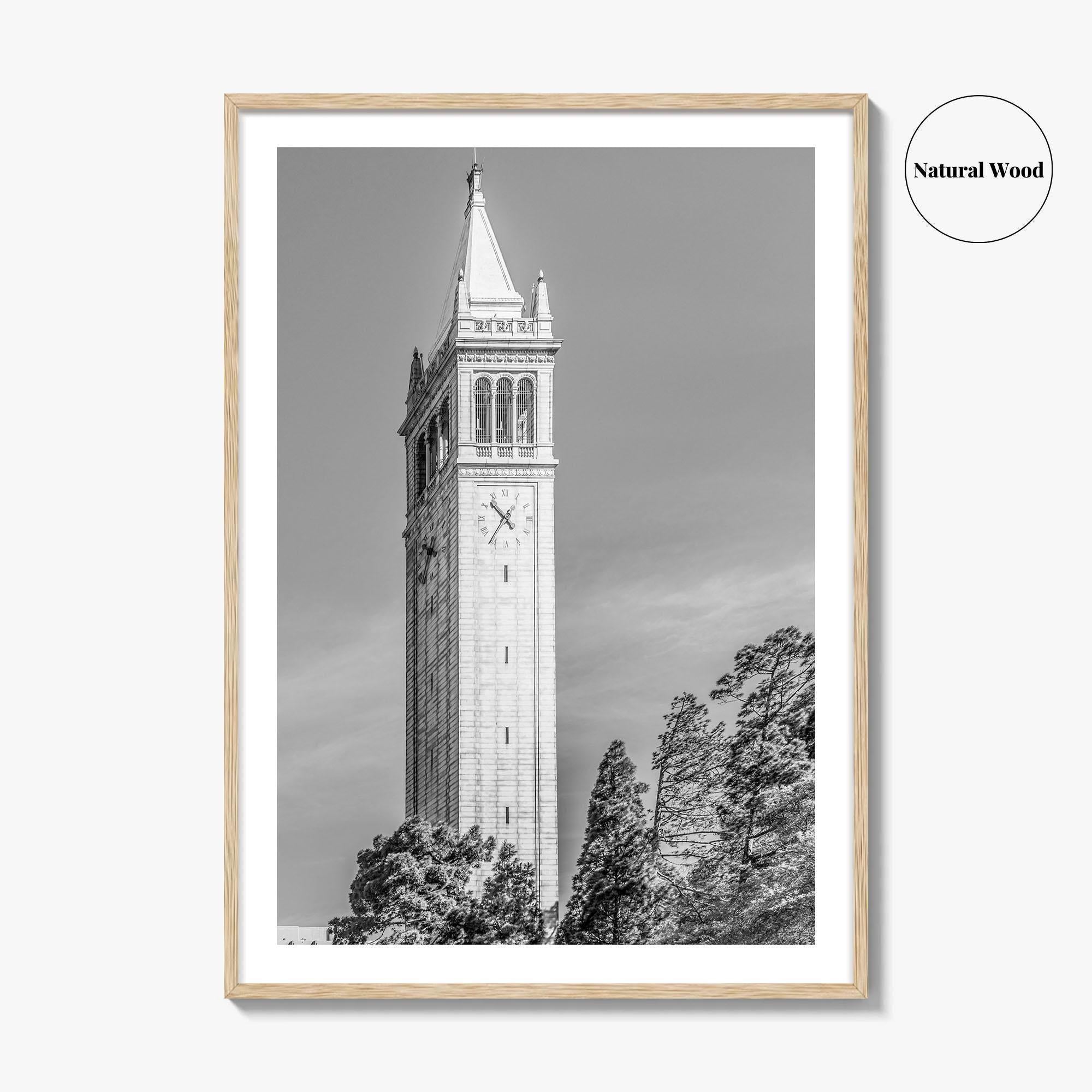 Berkeley Black and White Fine Art Photo Print, Sather Tower Campanile, UC Berkeley, California