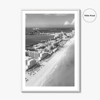 Cancun Black and White Fine Art Photo Print, Quintana Roo Mexico Caribbean Poster