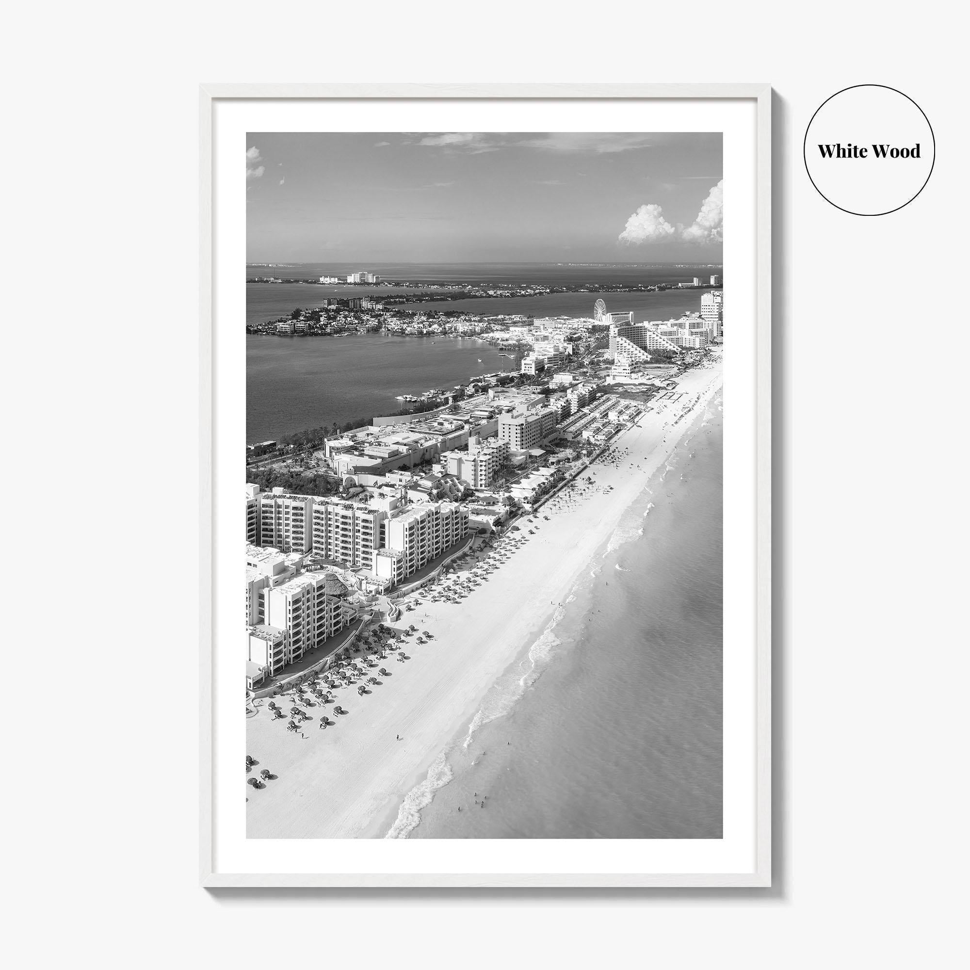 Cancun Black and White Fine Art Photo Print, Quintana Roo Mexico Caribbean Poster