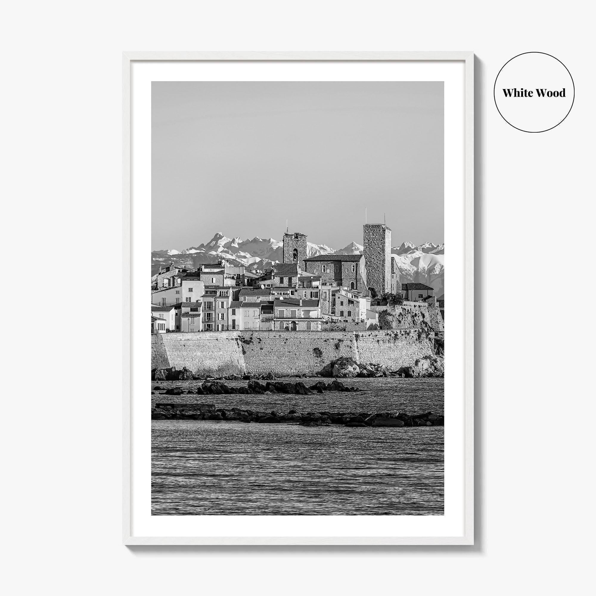 Antibes Black and White Fine Art Photo Print, French Riviera Coastline, France Poster