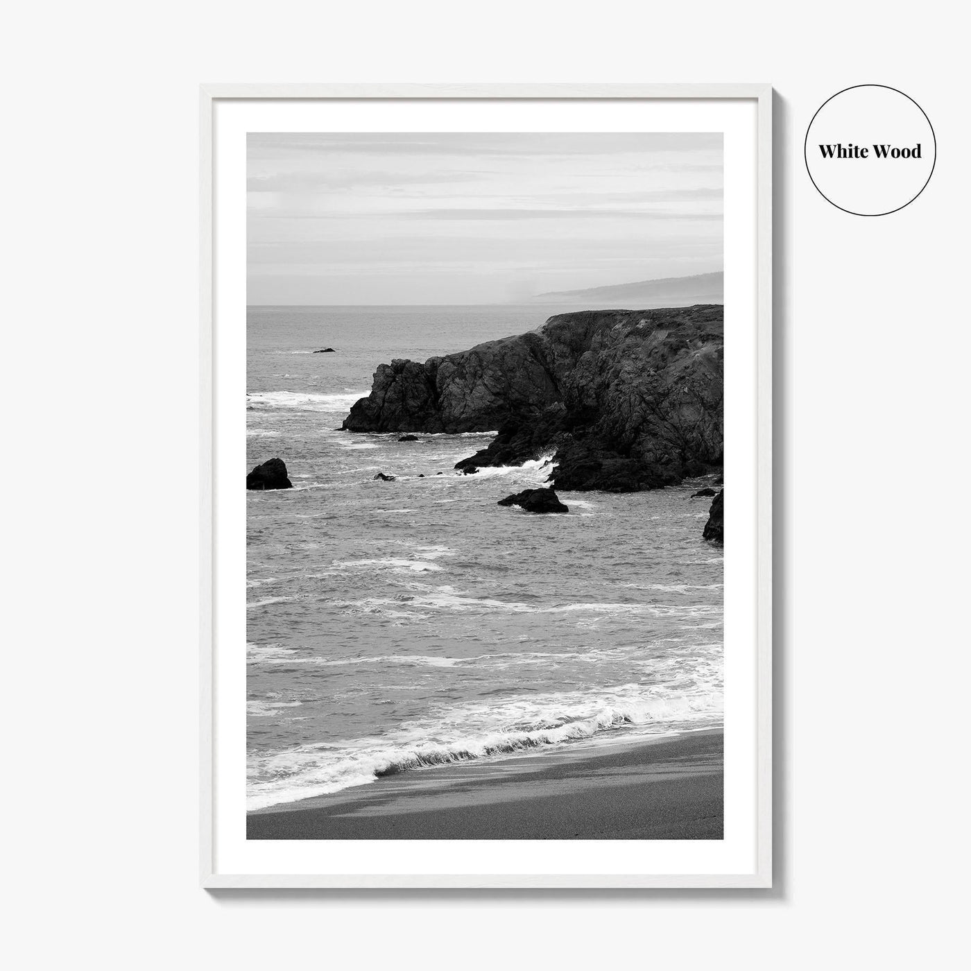 Bodega Bay Black and White Fine Art Photo Print, Sonoma Coast California Poster