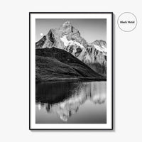 Bachalpsee Black and White Fine Art Photo Print, Bachalp Lake, Grindelwald, Switzerland Poster