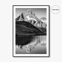 Bachalpsee Black and White Fine Art Photo Print, Bachalp Lake, Grindelwald, Switzerland Poster