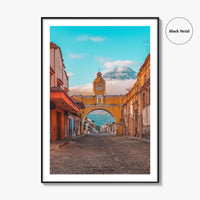 Antigua Guatemala Fine Art Photo Print, Santa Catalina Arch, Agua Volcano Poster