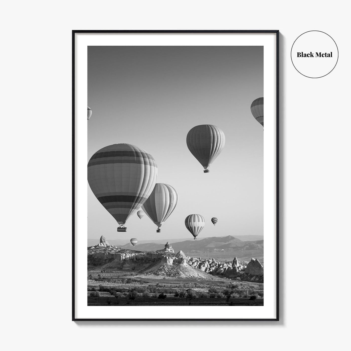 Cappadocia Black and White Fine Art Photo Print, Turkey Goreme Poster