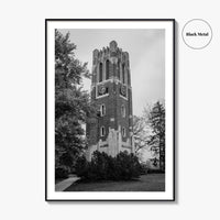 East Lansing Black and White Fine Art Photo Print, Michigan State University Poster