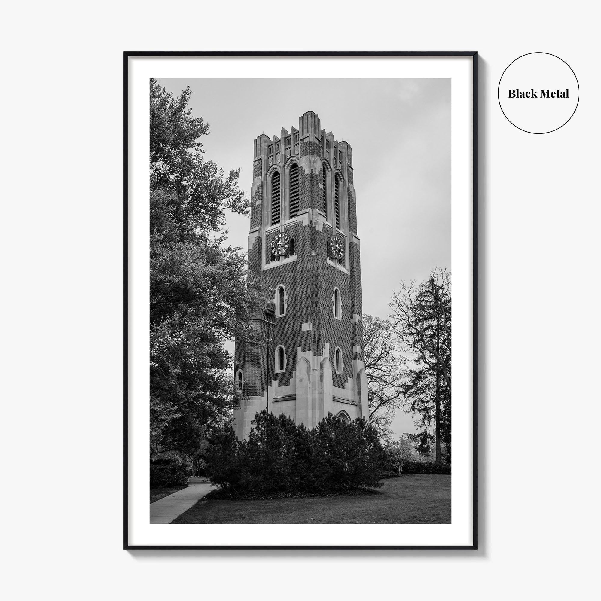 East Lansing Black and White Fine Art Photo Print, Michigan State University Poster