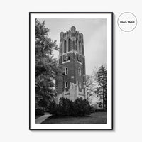 East Lansing Black and White Fine Art Photo Print, Michigan State University Poster