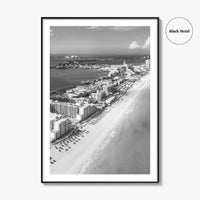Cancun Black and White Fine Art Photo Print, Quintana Roo Mexico Caribbean Poster