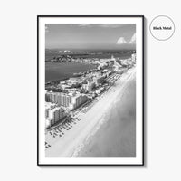 Cancun Black and White Fine Art Photo Print, Quintana Roo Mexico Caribbean Poster