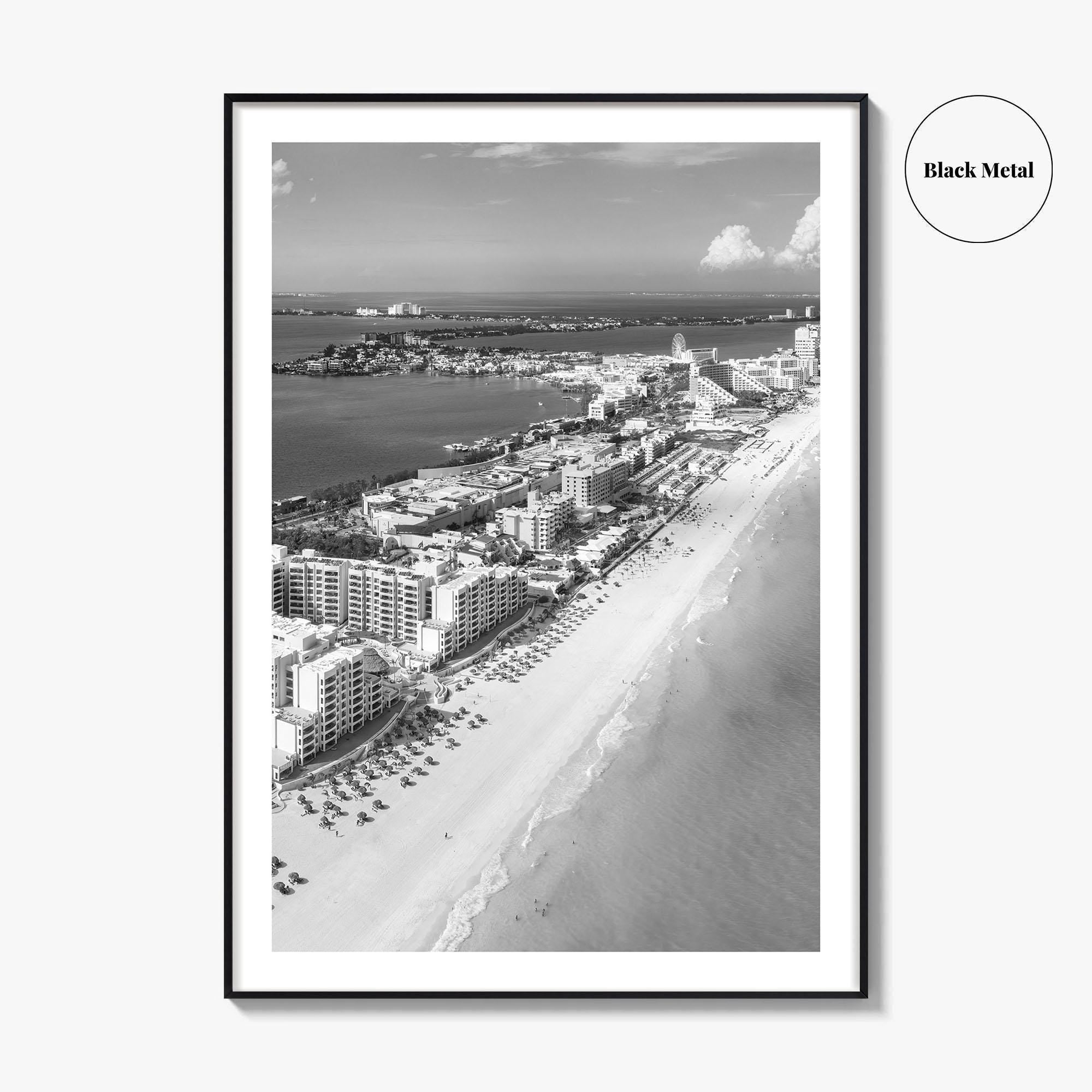 Cancun Black and White Fine Art Photo Print, Quintana Roo Mexico Caribbean Poster