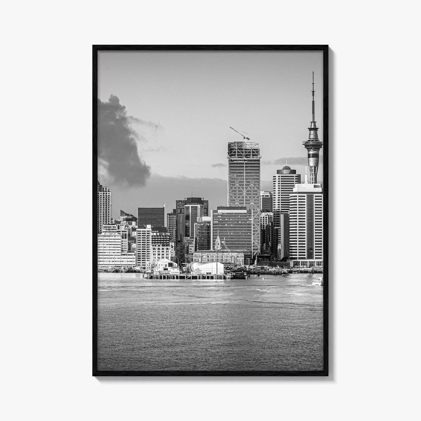 Auckland Skyline Black and White Fine Art Photo Print, New Zealand Wall Decor, Poster