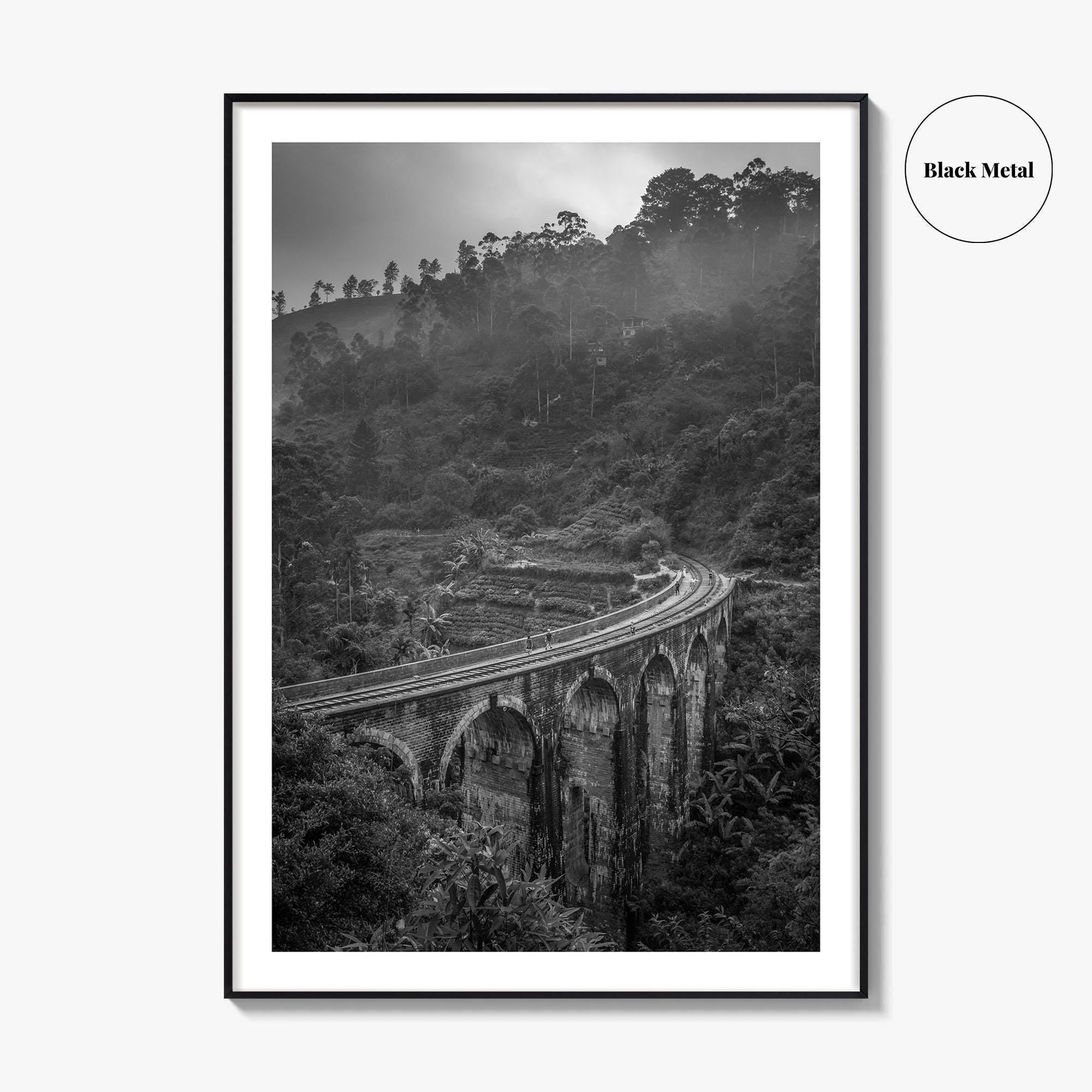 Ella Nine Black and White Fine Art Photo Print, Sri Lanka Demodara Poster