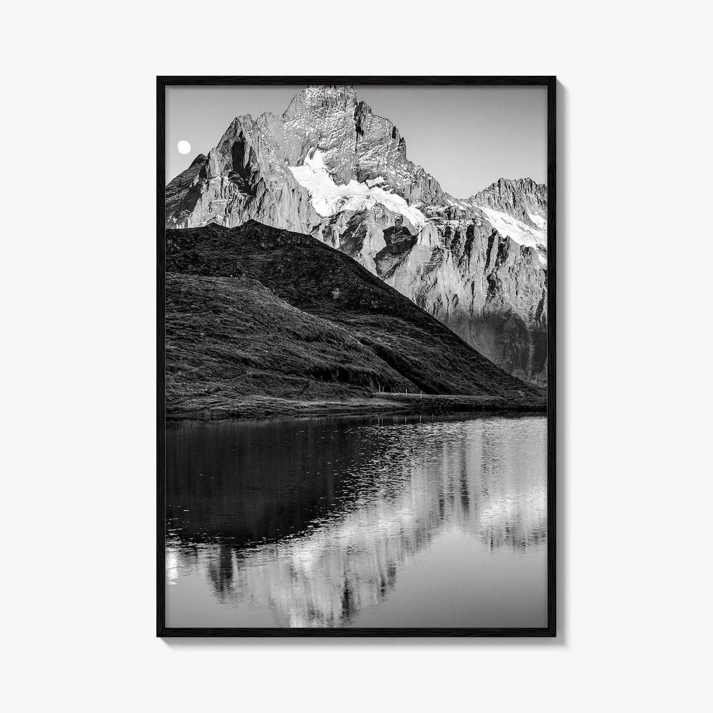 Bachalpsee Black and White Fine Art Photo Print, Bachalp Lake, Grindelwald, Switzerland Poster