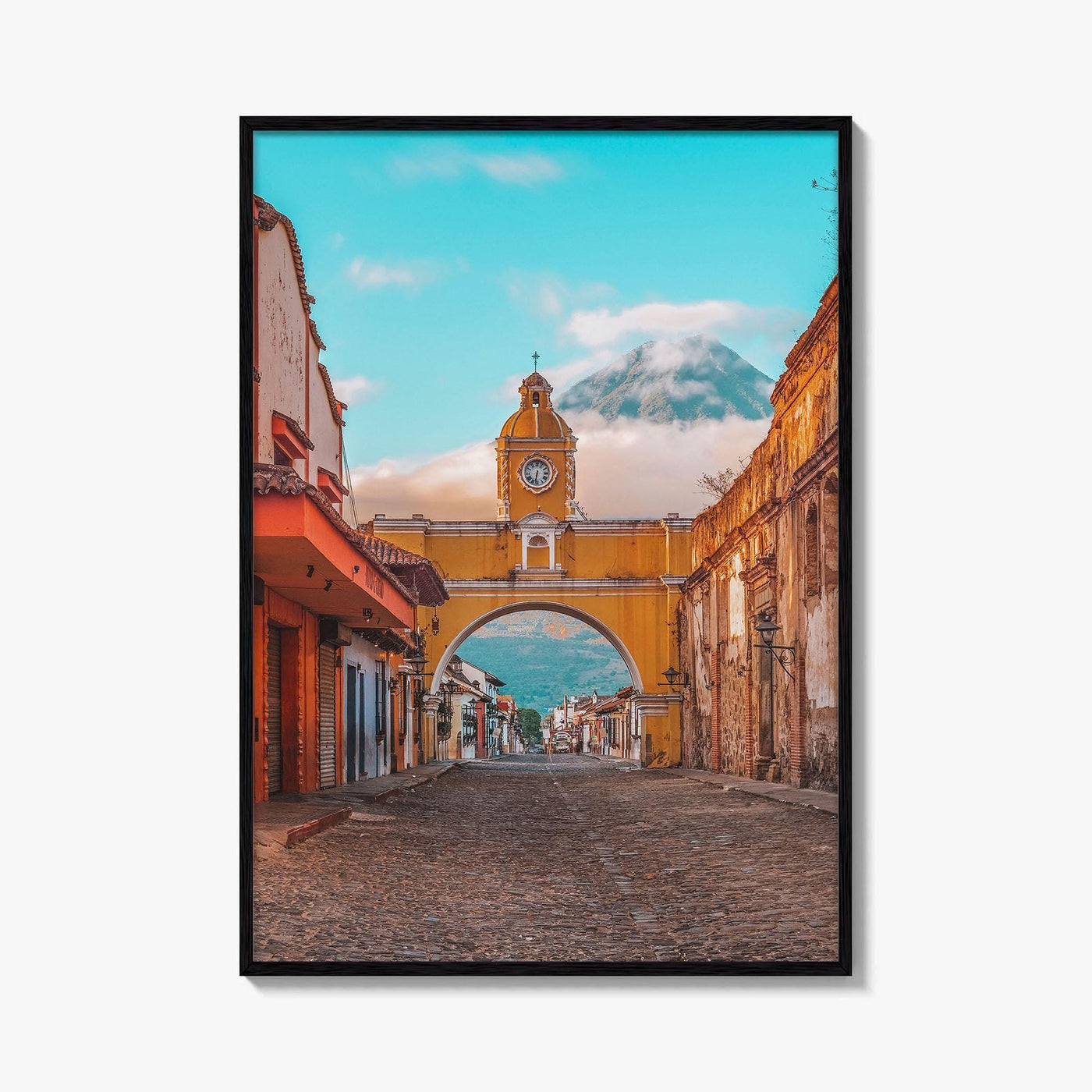 Antigua Guatemala Fine Art Photo Print, Santa Catalina Arch, Agua Volcano Poster