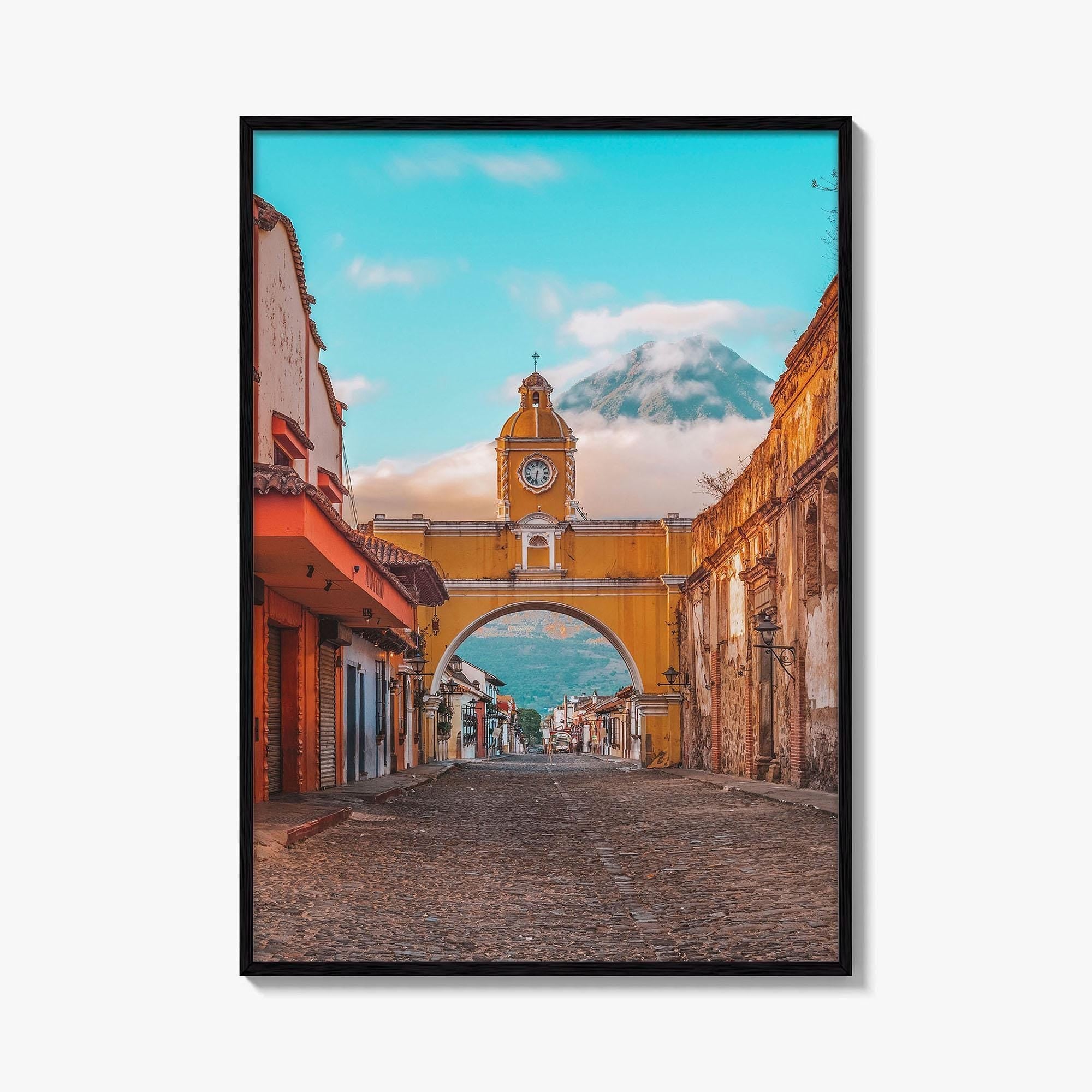 Antigua Guatemala Fine Art Photo Print, Santa Catalina Arch, Agua Volcano Poster