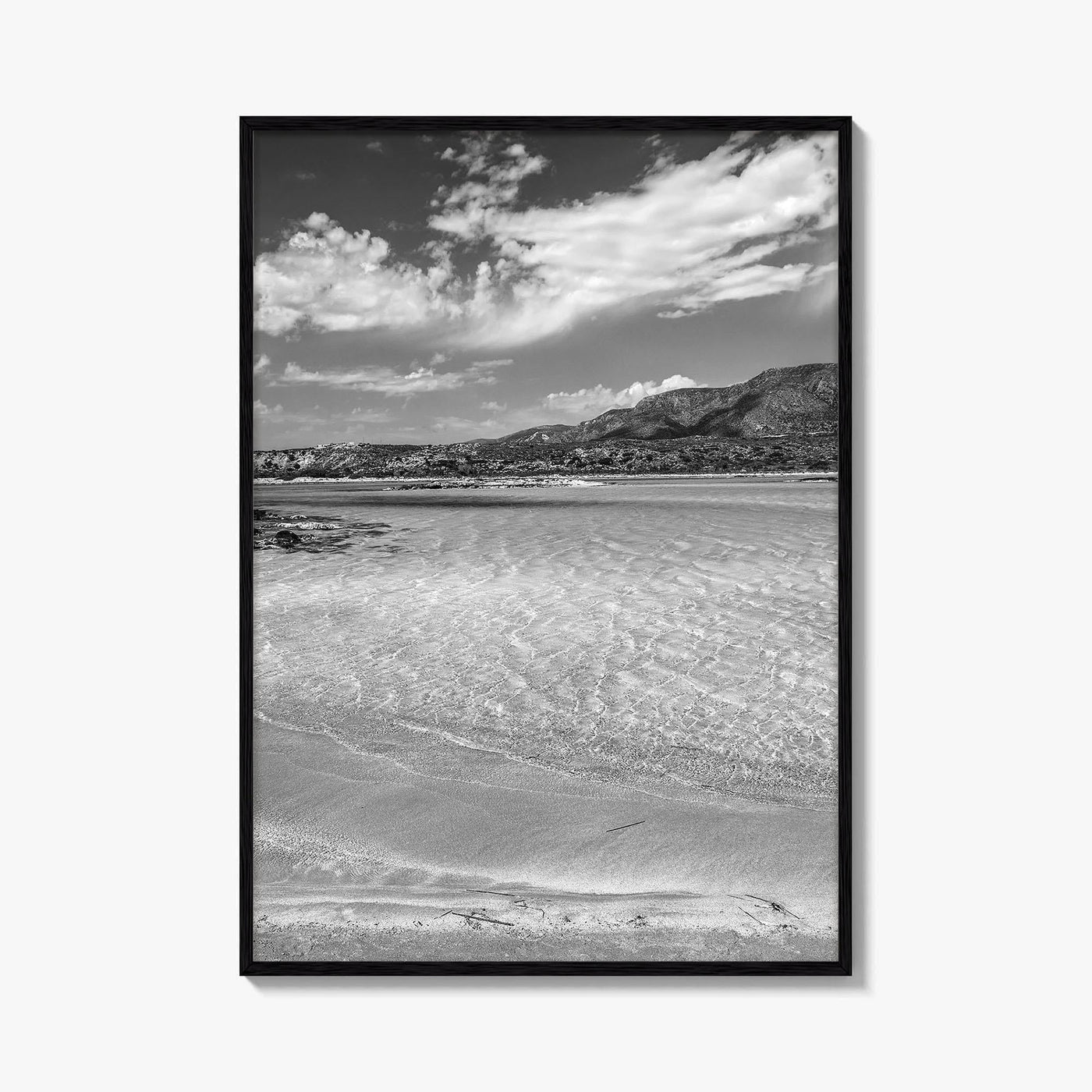 Elafonissi Beach Black and White Fine Art Photo Print, Chania Crete Greece Poster
