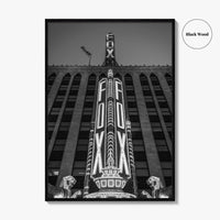 Detroit Black and White Fine Art Photo Print, Fox Theatre, Michigan USA, Poster