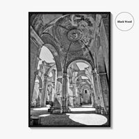 Antigua Guatemala Black and White Fine Art Photo Print, San Jose Cathedral Poster