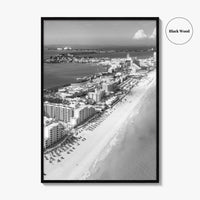Cancun Black and White Fine Art Photo Print, Quintana Roo Mexico Caribbean Poster