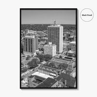 Ann Arbor Skyline Black and White Fine Art Photo Print, Michigan Poster