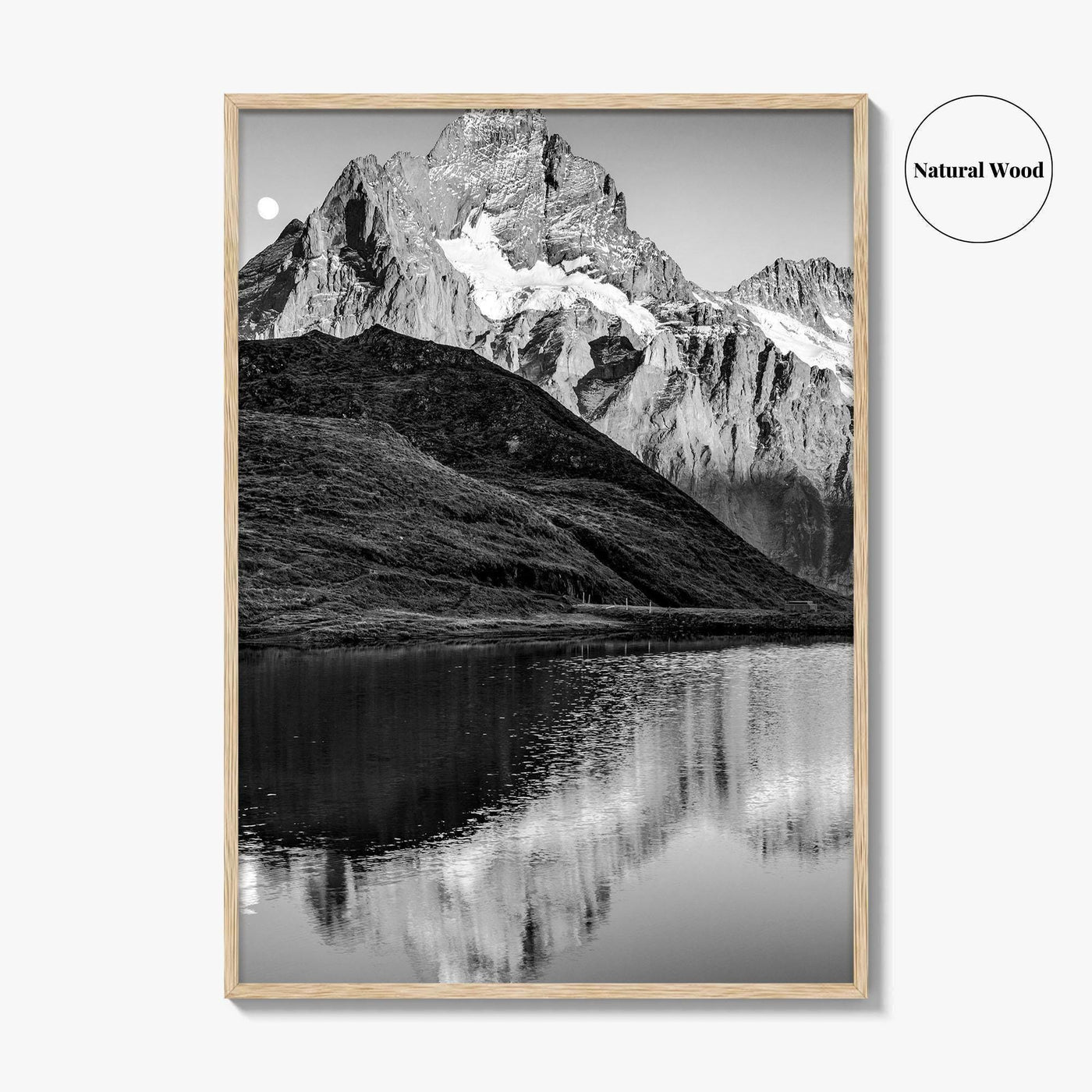 Bachalpsee Black and White Fine Art Photo Print, Bachalp Lake, Grindelwald, Switzerland Poster