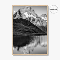 Bachalpsee Black and White Fine Art Photo Print, Bachalp Lake, Grindelwald, Switzerland Poster