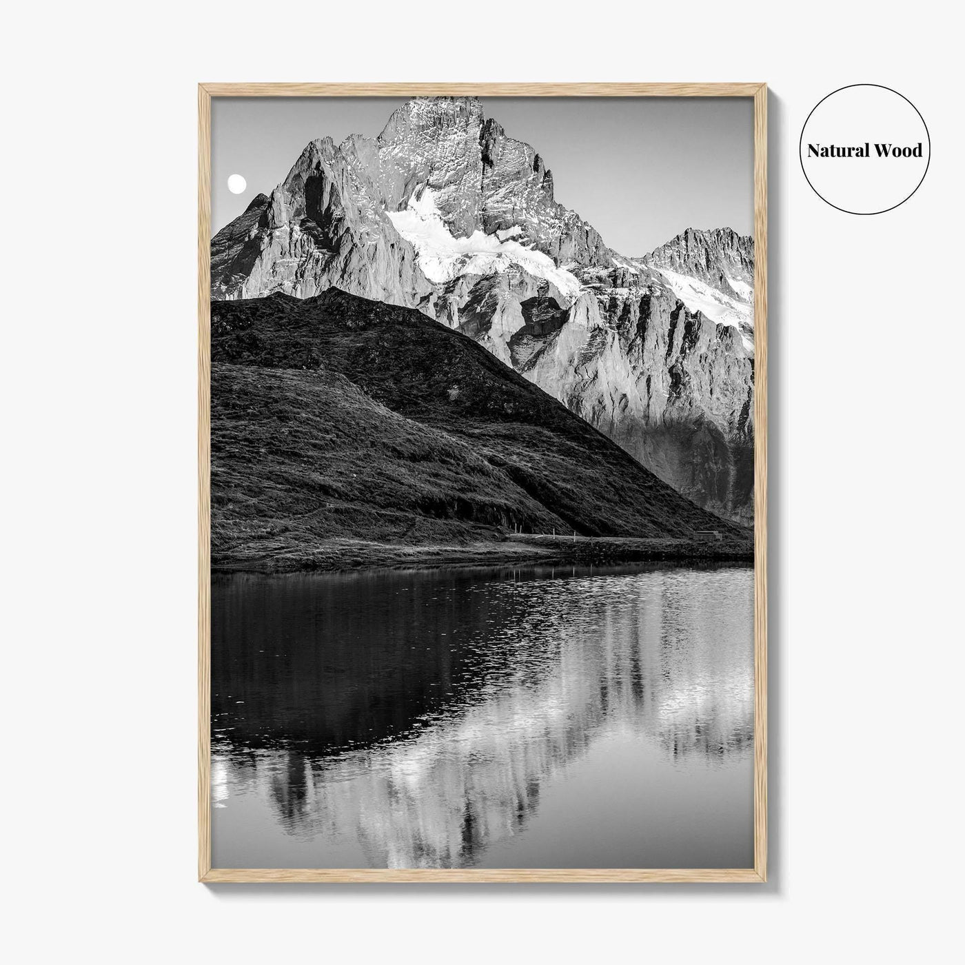 Bachalpsee Black and White Fine Art Photo Print, Bachalp Lake, Grindelwald, Switzerland Poster