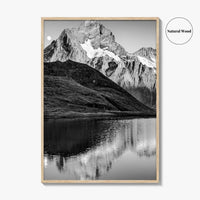 Bachalpsee Black and White Fine Art Photo Print, Bachalp Lake, Grindelwald, Switzerland Poster