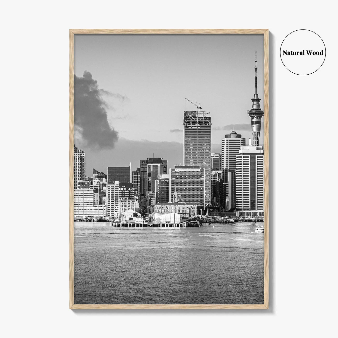 Auckland Skyline Black and White Fine Art Photo Print, New Zealand Wall Decor, Poster