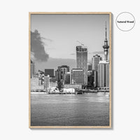 Auckland Skyline Black and White Fine Art Photo Print, New Zealand Wall Decor, Poster